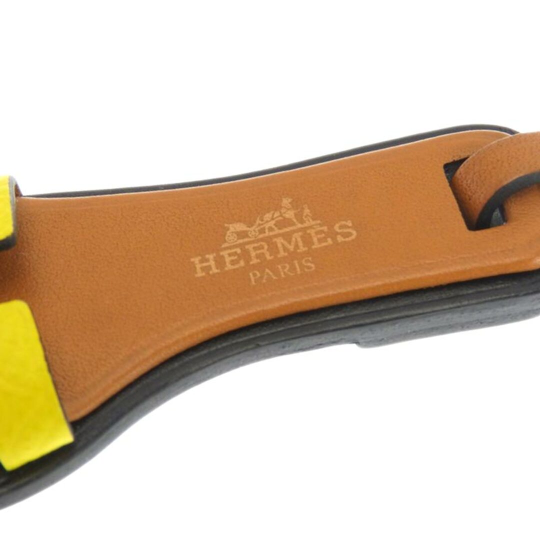 エルメス HERMES オラン ナノ バッグチャーム レザー イエロー