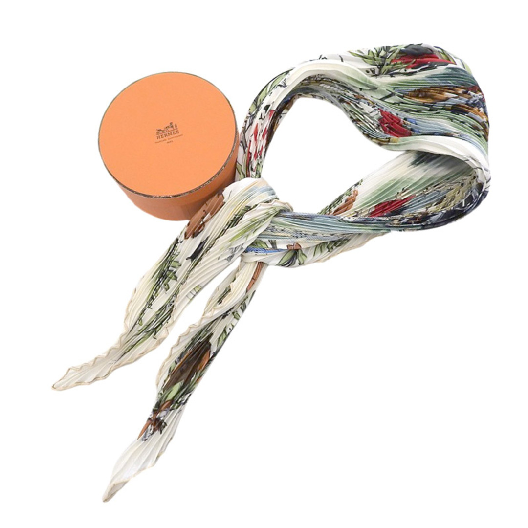 エルメス HERMES プリーツカレ スカーフ シルク ベージュ系 エルメス HERMES プリーツカレ スカーフ シルク ベージュ系