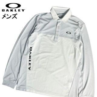 オークリー(Oakley)のOAKLEY オークリー  長袖　ポロシャツ 総柄 ホワイト(ウエア)