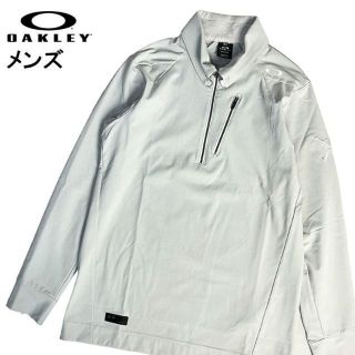 オークリー(Oakley)のオークリー 長袖ハーフジップポロシャツ フリース スカル刺繍 グレー L(ウエア)