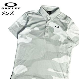 オークリー(Oakley)のOAKLEY オークリー  半袖ポロシャツ 総柄 グレー L(ウエア)