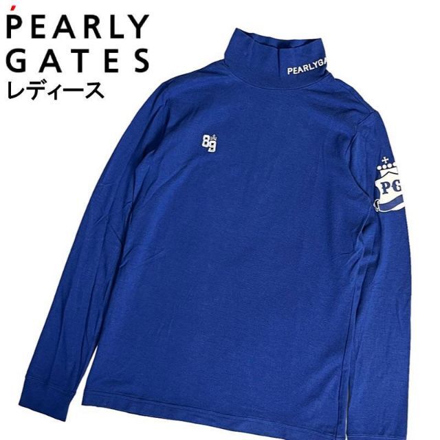 PEARLY GATES パーリーゲイツ ハイネック 長袖Tシャツ  ブルー 0