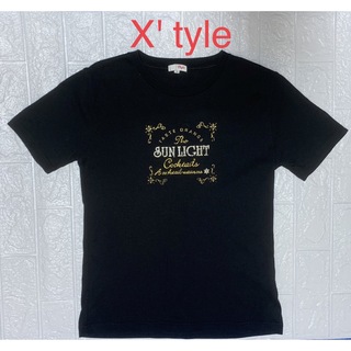 セール　X'tyle エクスタイル　半袖Tシャツ　ラメTシャツ　コットンTシャツ(Tシャツ(半袖/袖なし))