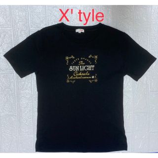 セール　X'tyle エクスタイル　半袖Tシャツ　ラメTシャツ　コットンTシャツ(Tシャツ(半袖/袖なし))