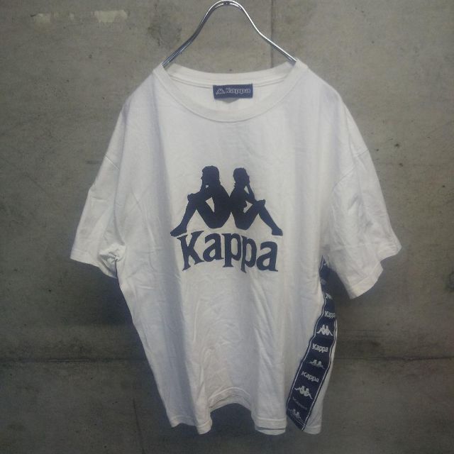 Kappa(カッパ)のkappa / カッパ ロゴ ラインテープ Tシャツ M 白×黒 メンズのトップス(Tシャツ/カットソー(半袖/袖なし))の商品写真