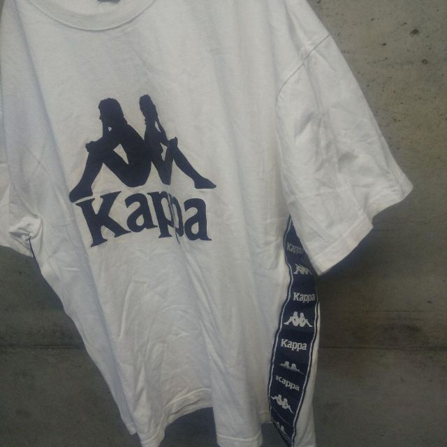 Kappa(カッパ)のkappa / カッパ ロゴ ラインテープ Tシャツ M 白×黒 メンズのトップス(Tシャツ/カットソー(半袖/袖なし))の商品写真