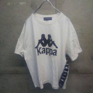 カッパ(Kappa)のkappa / カッパ ロゴ ラインテープ Tシャツ M 白×黒(Tシャツ/カットソー(半袖/袖なし))