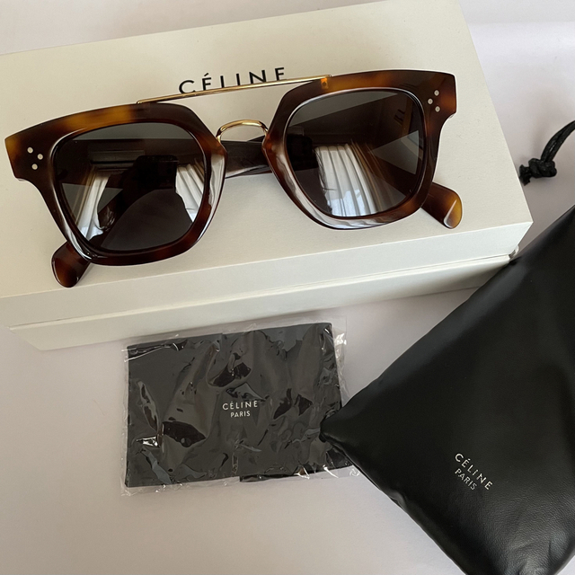 希少 CELINE セリーヌ フィービー期 ダブルブリッジサングラス タートルズ