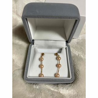 タサキ(TASAKI)の田崎真珠　ピアス　k18 ベビーパール　オレンジ系　タサキ(ピアス)