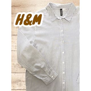 エイチアンドエム(H&M)の【美品】H&M♡エイチアンドエム♡ストライプシャツ♡ブルー♡blue(シャツ/ブラウス(長袖/七分))