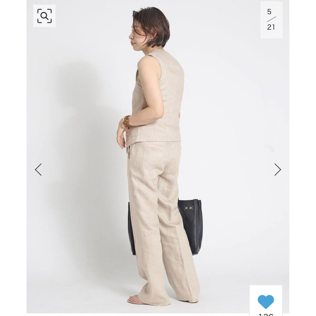 DEUXIEME CLASSE(ドゥーズィエムクラス)の新品　Deuxieme Classe LINEN CHINO ベスト レディースのトップス(ベスト/ジレ)の商品写真