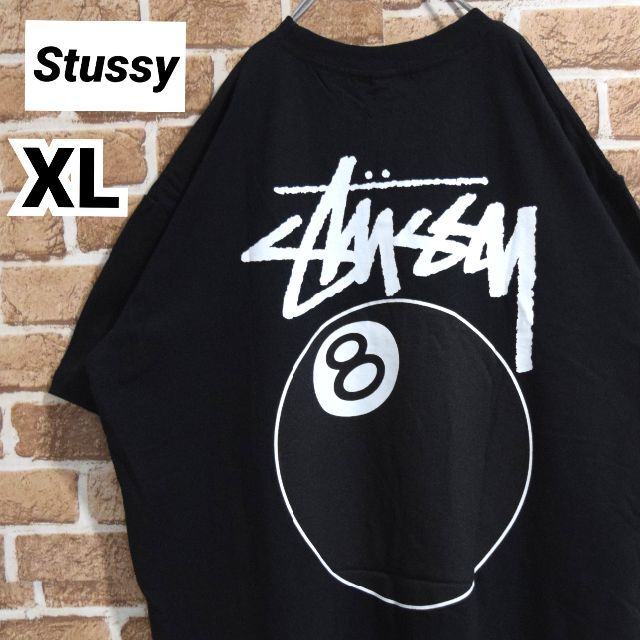 《ステューシー》正規・新品タグ　8ボール(黒)　ブラック　XL　Tシャツ