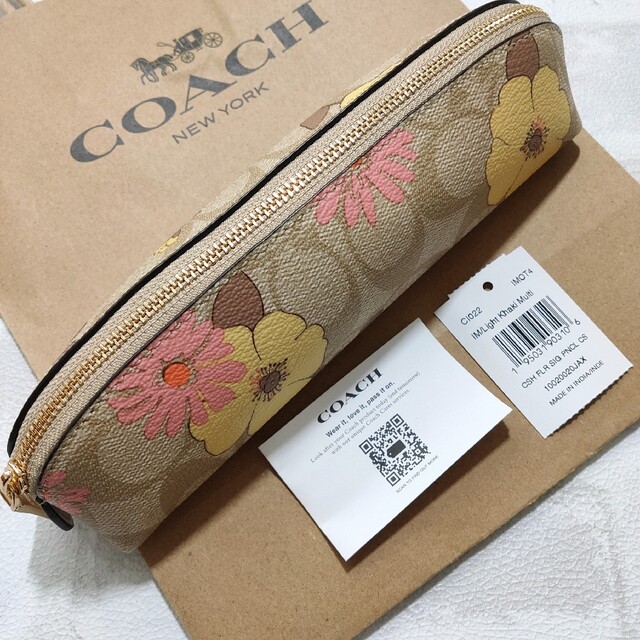 新商品 COACH コーチ シグネチャキャンバス ペンケース 花柄 フラワー