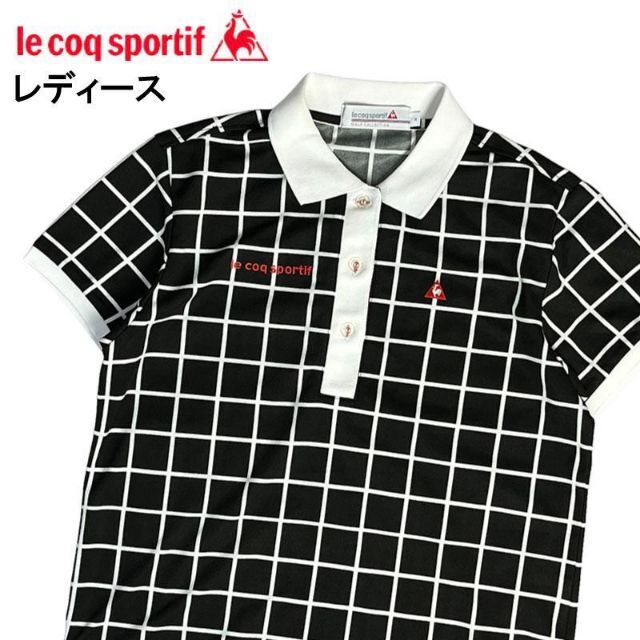 47cm着丈LE COQ GOLF ルコックゴルフ 半袖ポロシャツ チェック柄 ブラック M