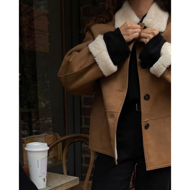 裏地 ボア ブルゾン ジャケット アウター 冬服 レディースのジャケット/アウター(ブルゾン)の商品写真