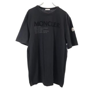 モンクレール(MONCLER)のモンクレール クルーネック ロゴプリント 半袖 Tシャツ M ブラック MONCLER メンズ 【中古】  【230515】 メール便可(Tシャツ/カットソー(半袖/袖なし))