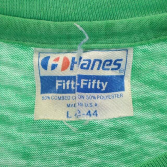80s USA製 ヘインズ プリントTシャツ グリーン フェス vintage