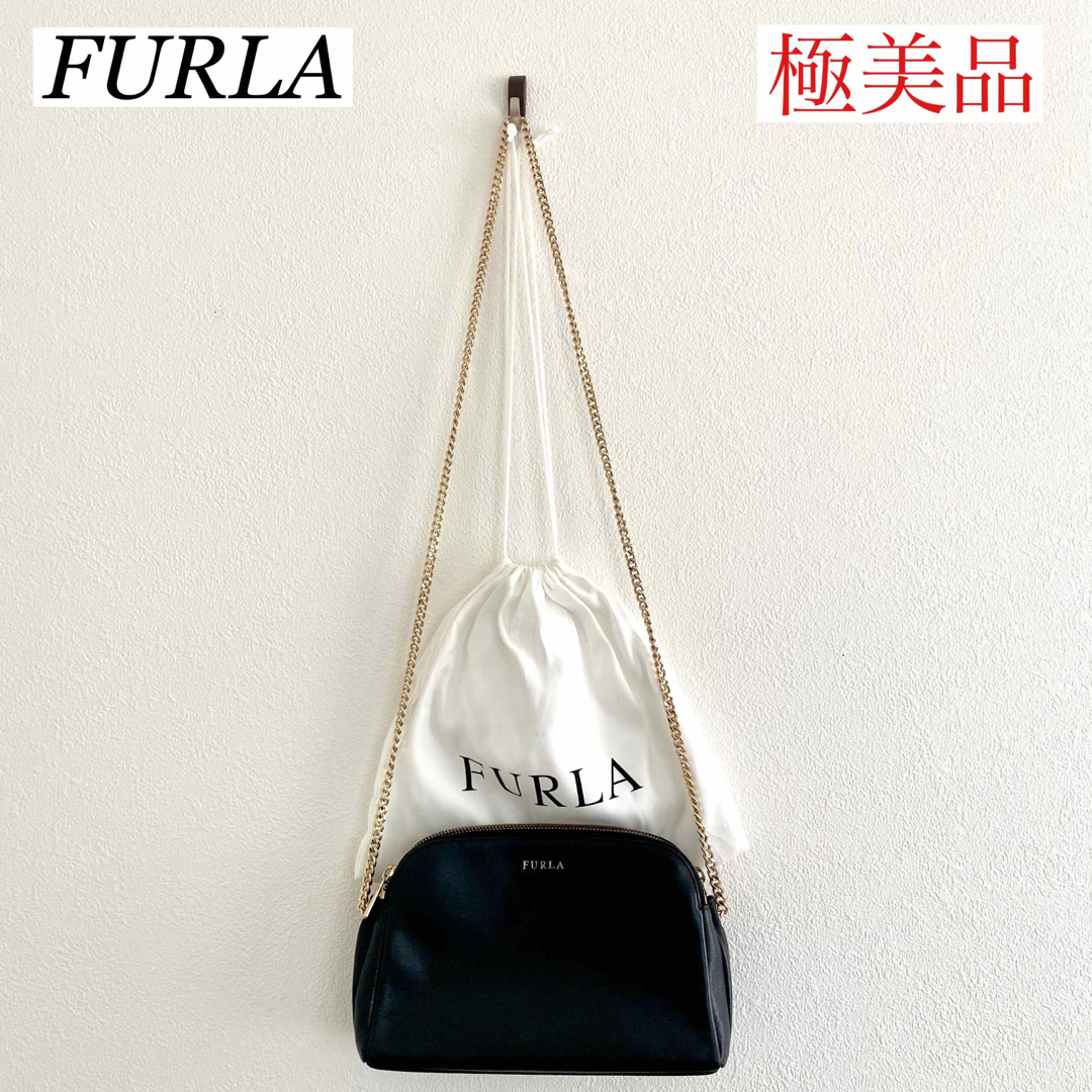 極美品】FURLA クロスボディ ポーチ ミニ チェーン 斜めがけ 肩がけ ...