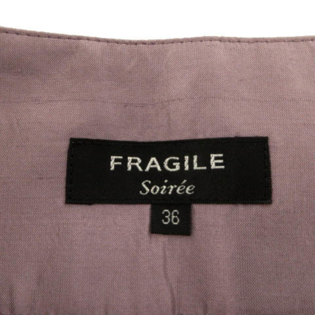 FRAGILE(フラジール)のフラジール スカート プリーツ タイト ひざ丈 半光沢 シルク 紫系 36 レディースのスカート(ひざ丈スカート)の商品写真