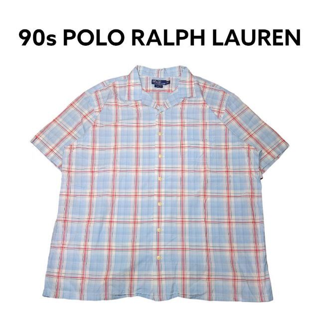 90s ポロラルフローレン　超ビッグサイズ　開襟シャツ　オープンカラー　POLO