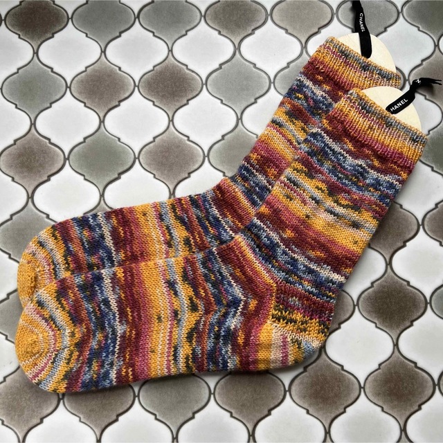 オパール毛糸　靴下　手編み　ゴッホ　5433 ハンドメイドのファッション小物(レッグウェア)の商品写真