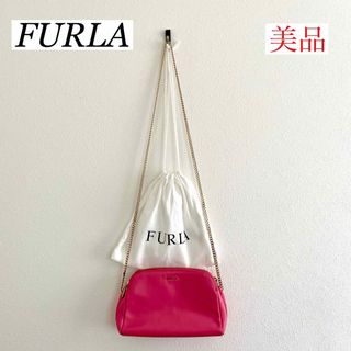 フルラ(Furla)の【極美品】FURLA ミニ チェーン 斜めがけ ショルダーバッグ ポーチ 多収納(ショルダーバッグ)