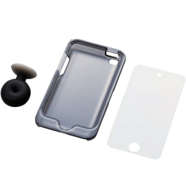 ELECOM 2010年発売 iPod touch ハードケース(液晶保護フィルム、スタンドアクセサリ付き) ブラック AVA-T10PCBK wgteh8f