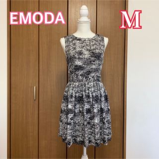 エモダ(EMODA)の最終値下げ★【美品】EMODAエモダ ツイード柄プリント ノースリーブワンピース(ひざ丈ワンピース)