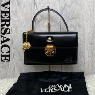 ヴェルサーチ(VERSACE)の美品♡保存袋付♡VERSACE ヴェルサーチ サンバースト レザー ハンドバッグ(ハンドバッグ)