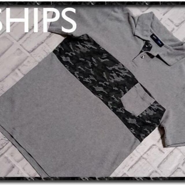 SHIPS(シップス)のシップス　切替半袖ポロシャツ　グレー メンズのトップス(ポロシャツ)の商品写真