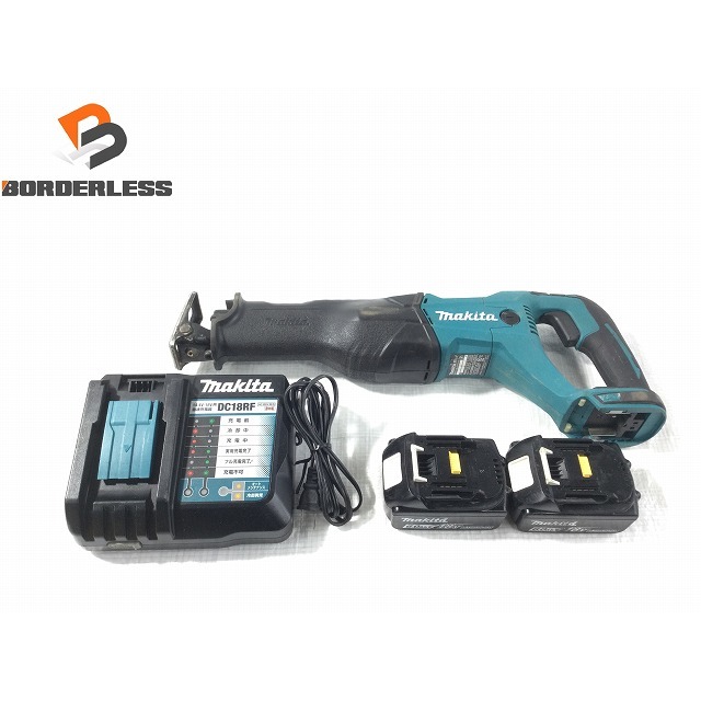 ☆比較的綺麗☆makita マキタ 18V 充電式レシプロソー XRJ04(JR186DRGX) 急速充電器 純正バッテリー2個 BL1860B(18V 6.0Ah 雪マーク) 71113自動車/バイク