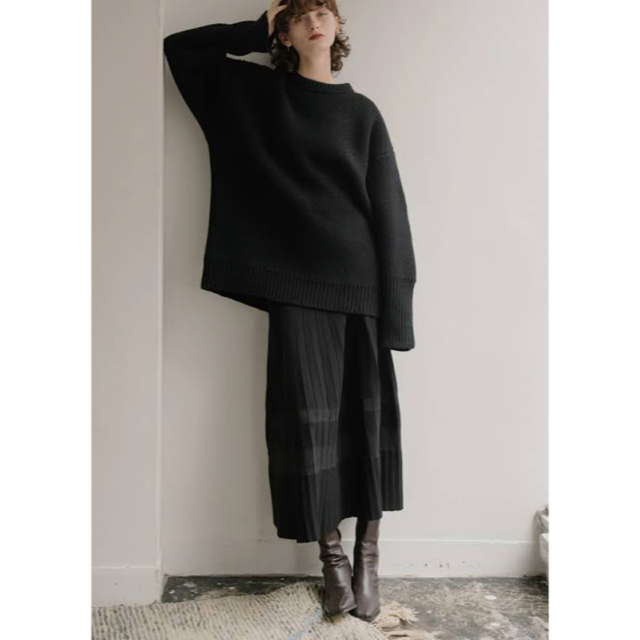 【willfully】sheer lame hem pleats knit SK