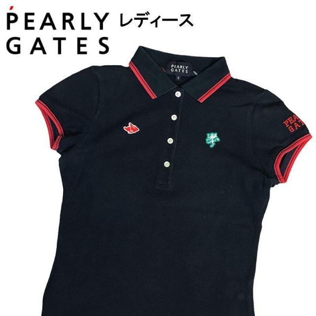 PEARLY GATES パーリーゲイツ  半袖ポロシャツ  ネイビー 0395cm着丈