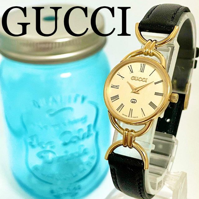 Gucci - 5 GUCCI グッチ時計 レディース腕時計 ブラック ゴールド 箱