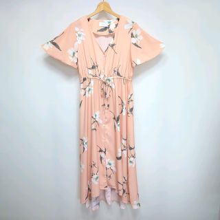 シールームリン(SeaRoomlynn)の★新品 未使用 SeaRoomlynn 花柄 Vネック ロング シャツワンピース(ロングワンピース/マキシワンピース)