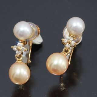 TASAKI タサキ イヤリング ダイヤ パール K18 3.2g E0082 - eldror.co.il