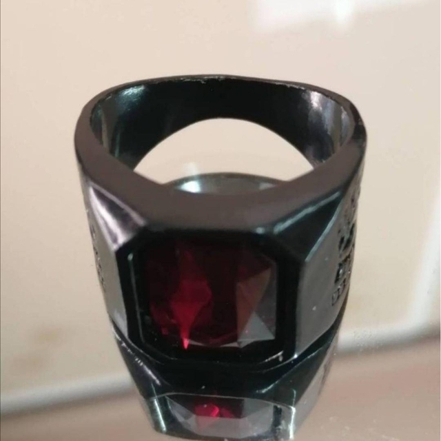 【SLME】リング メンズ ブラック レッド かっこいい 指輪 20号 メンズのアクセサリー(リング(指輪))の商品写真