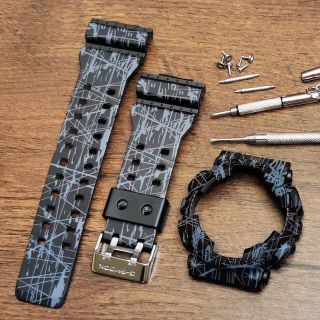 G-SHOCK ベゼル・ベルト [クラックデザイン] GA-100/110等(ラバーベルト)