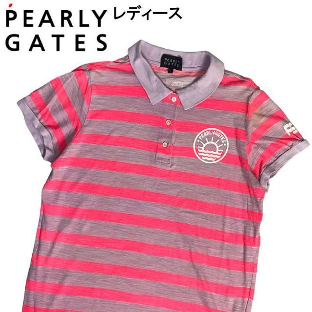 PEARLY GATES パーリーゲイツ 半袖ポロシャツ ボーダー ピンク 1