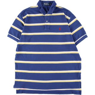 ラルフローレン(Ralph Lauren)の古着 ラルフローレン Ralph Lauren POLO by Ralph Lauren 半袖 ボーダー ポロシャツ メンズXL /eaa336797(ポロシャツ)