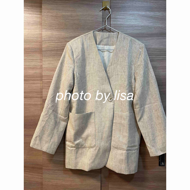 power shoulder nocollar jacket 5