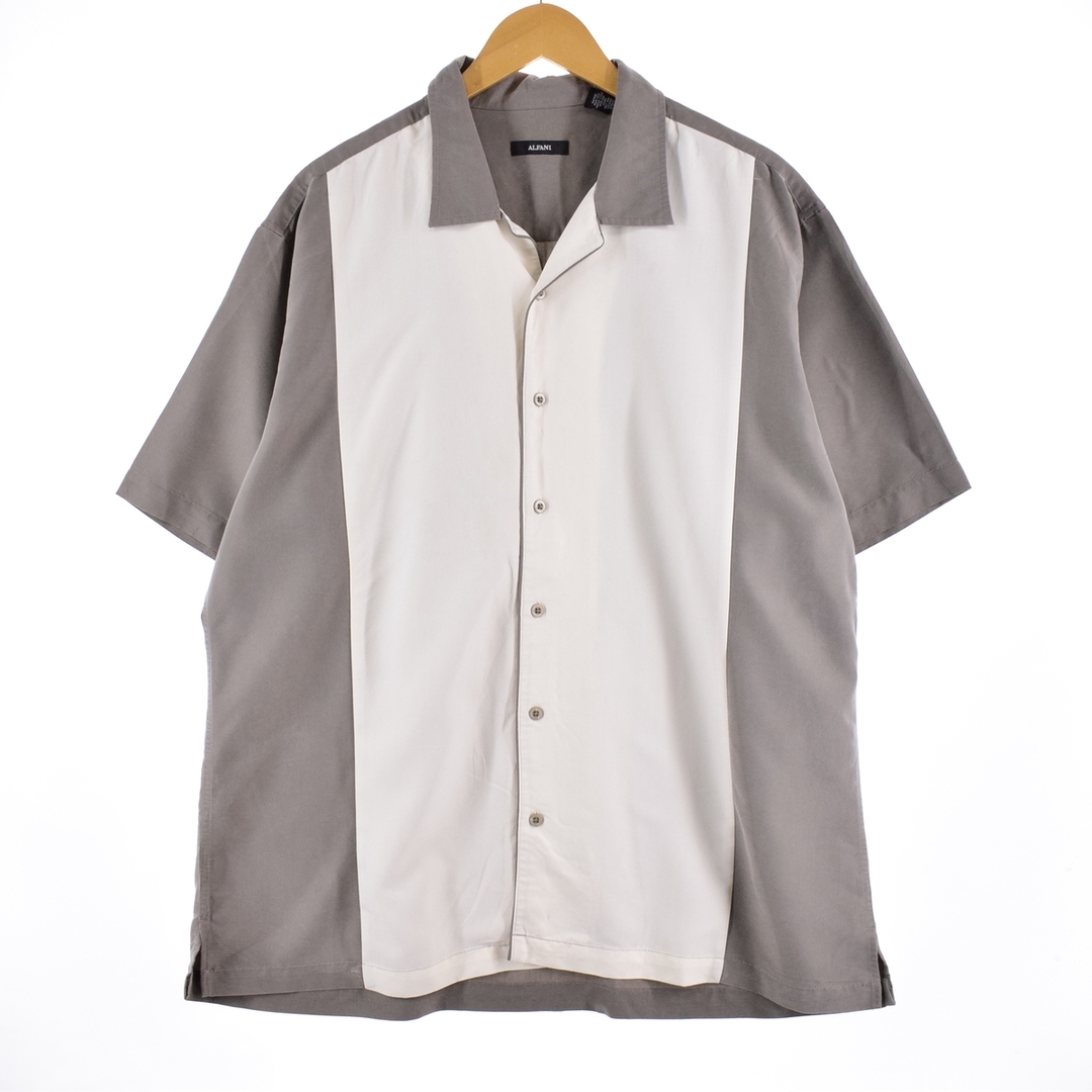 ALFANI ツートン 半袖 オープンカラー パジャマシャツ ボックスシャツ メンズXL /eaa336582