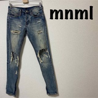 ミニマル(mnml)のmnml ミニマル ダメージデニム クラッシュデニム スキニー スリム 28(デニム/ジーンズ)