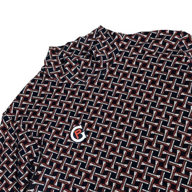 パーリーゲイツ ハイネック 長袖Tシャツ 総柄 ブラウン 3