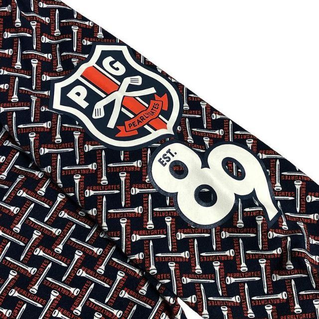 パーリーゲイツ ハイネック 長袖Tシャツ 総柄 ブラウン 3