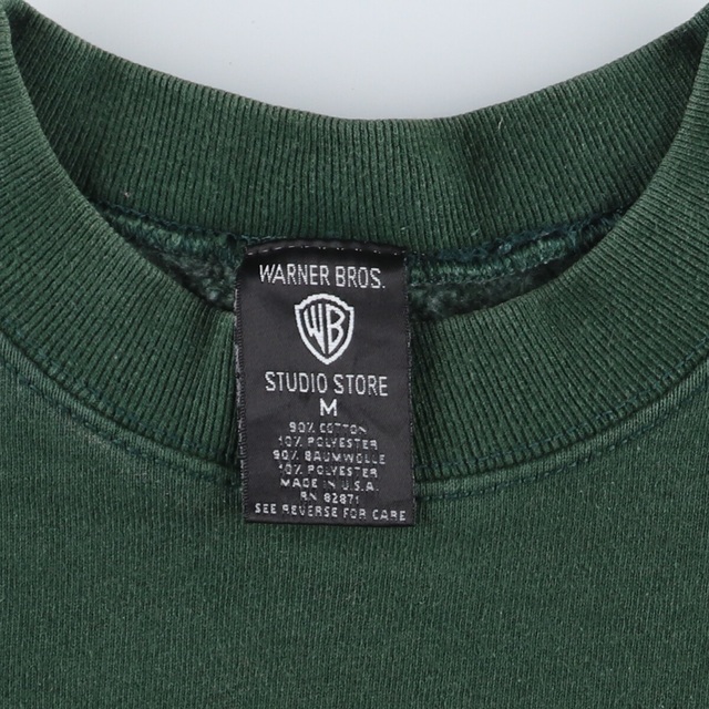 90年代 WARNER BROS STUDIO STORE ルーニーテューンズ Marvin the Martian マービンザマーシャン キャラクタースウェットシャツ トレーナー USA製 メンズM ヴィンテージ /eaa335058