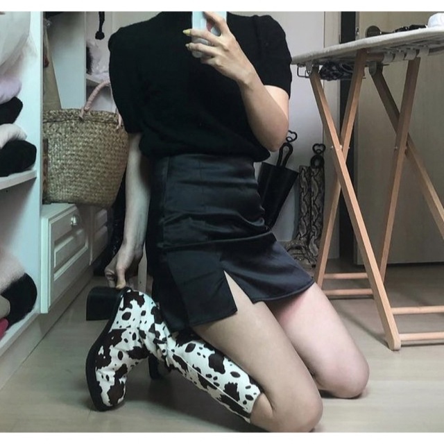 the Virgins - the virgins slit mini skirt blackの通販 by rina's