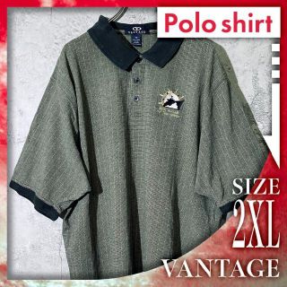 VANTAGE バンテージ 半袖 ポロシャツ 海外古着 オーバー XXL/2XL(ポロシャツ)