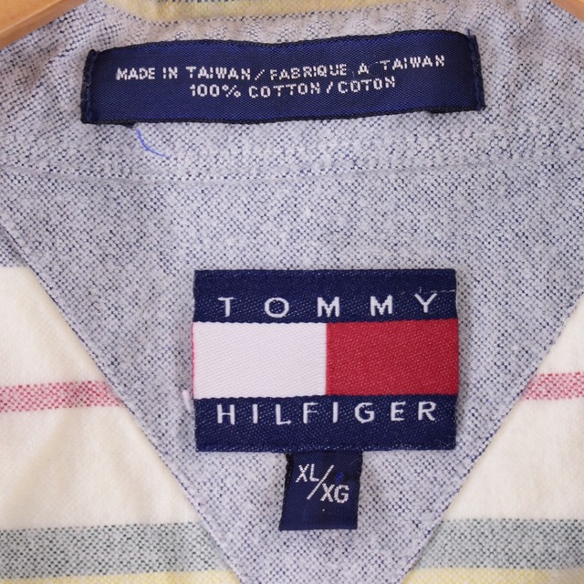 TOMMY HILFIGER(トミーヒルフィガー)の古着 90年代 トミーヒルフィガー TOMMY HILFIGER マルチストライプ 長袖 ボタンダウンストライプシャツ メンズXL ヴィンテージ /eaa336766 メンズのトップス(シャツ)の商品写真