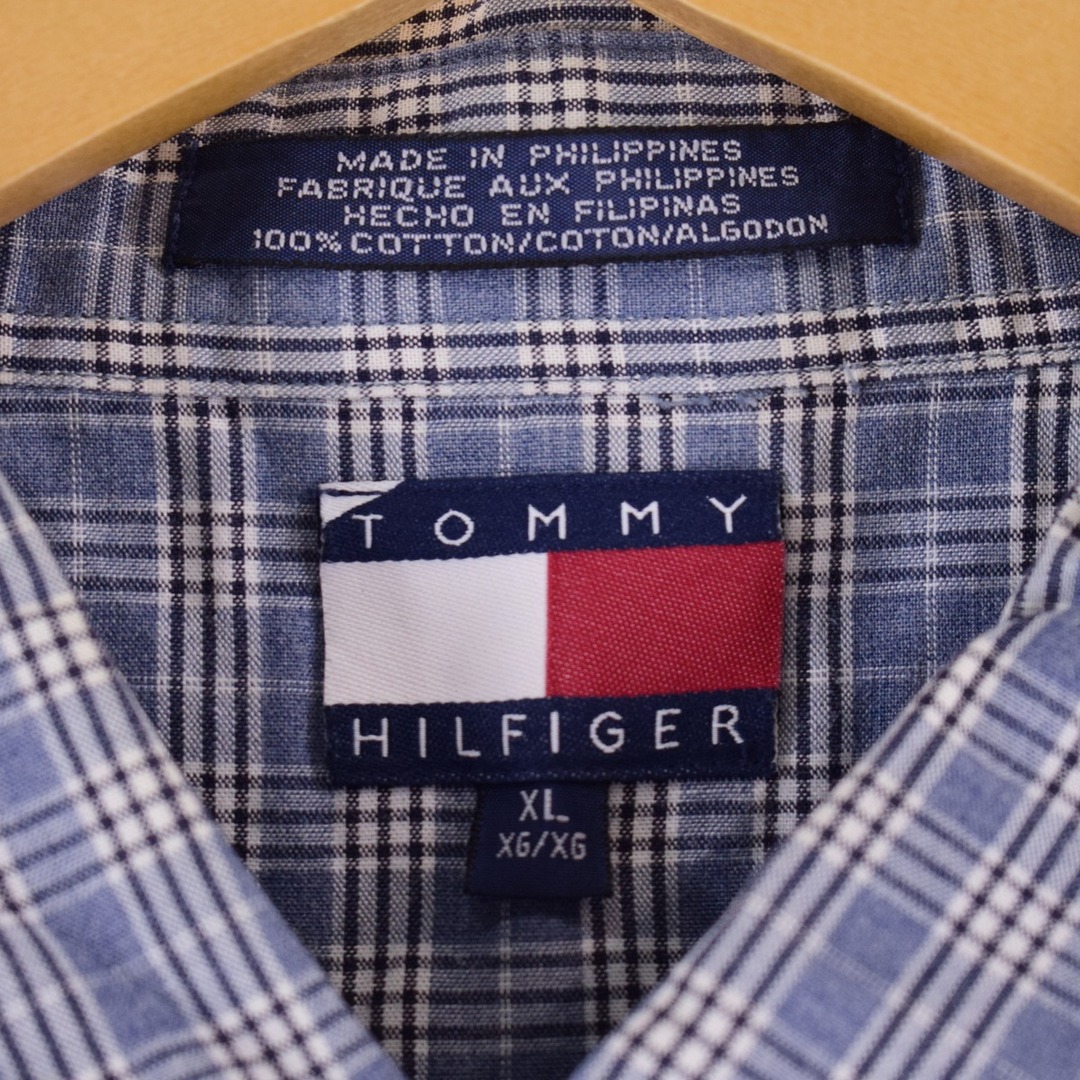 TOMMY HILFIGER(トミーヒルフィガー)の古着 90年代 トミーヒルフィガー TOMMY HILFIGER 半袖 チェックシャツ メンズXL ヴィンテージ /eaa336293 メンズのトップス(シャツ)の商品写真